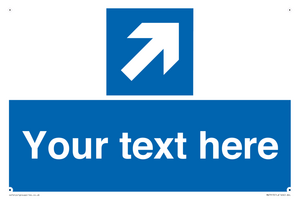 Custom Directional signage blue up right arrow 